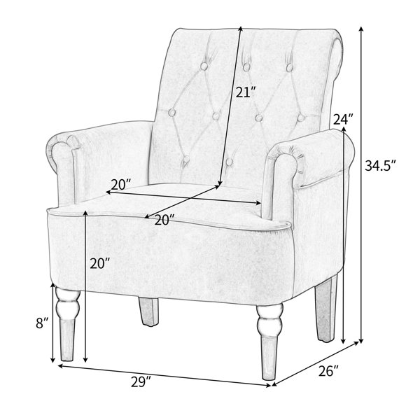 Etta Avenue™ Kellan 29'' Wide Tufted Velvet Armchair Wayfair